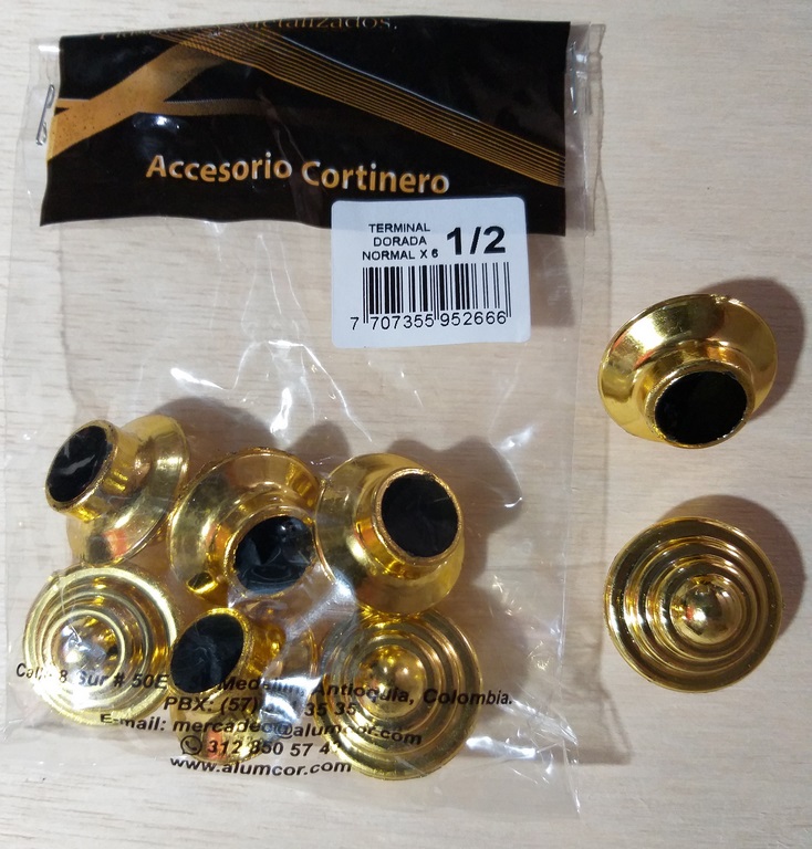 TERMINAL DORADO P/TUBO 1/2´´PAR CO313