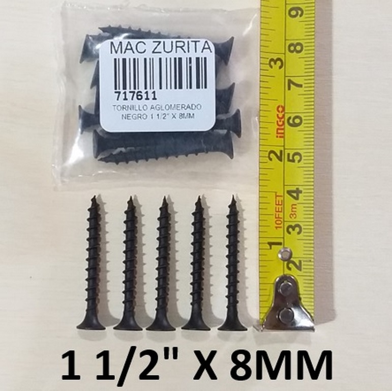 TORN.AGLOM. 1.50 X 8 NEGRO