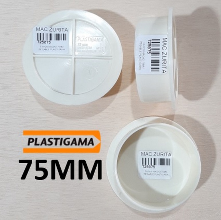 TAPON MACHO 75MM PEGABLE PLASTIGAMA