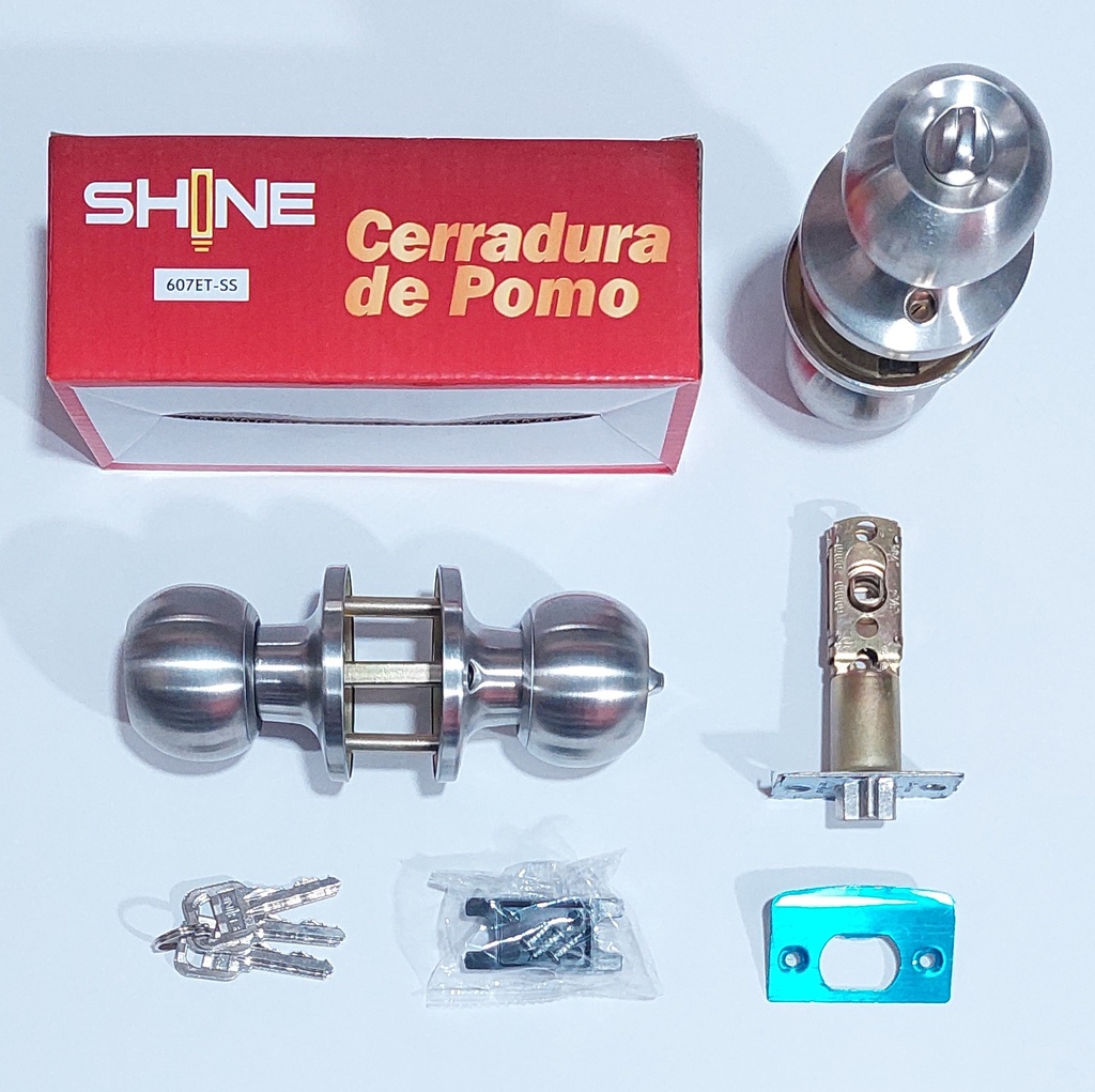 CERRADURA POMO SHINE NIQUELADA P/DORMIT #607ET-SS