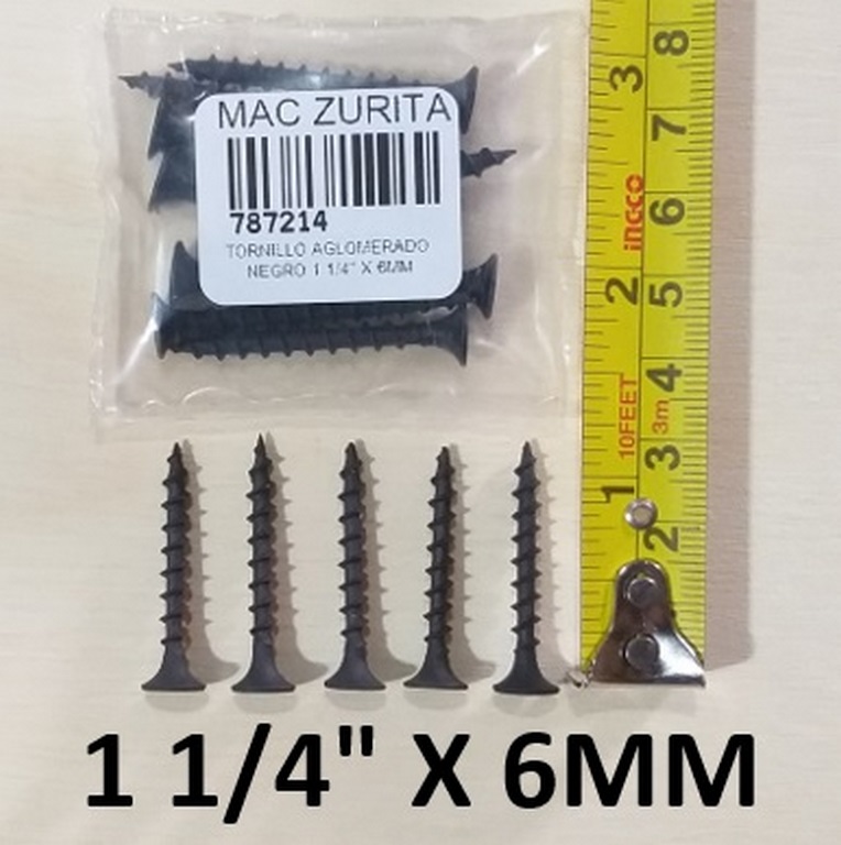 TORN.AGLOM. 1.25 X 6 NEGRO  1 1/4 X 6´´