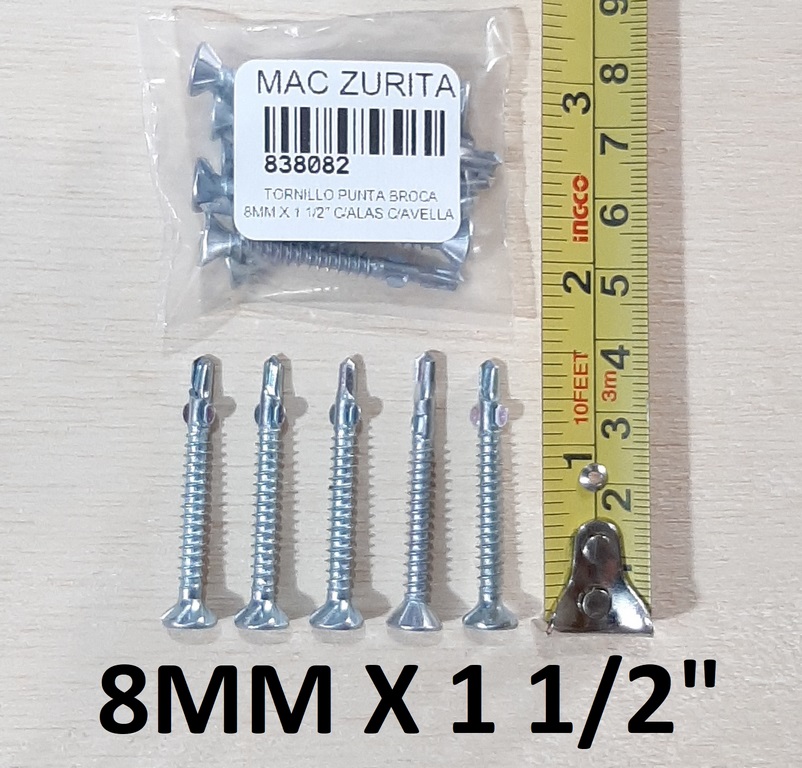 TORN.PUNTA BROCA 8X1 1/2 C/AVELL GALV.C/ALAS S/EST