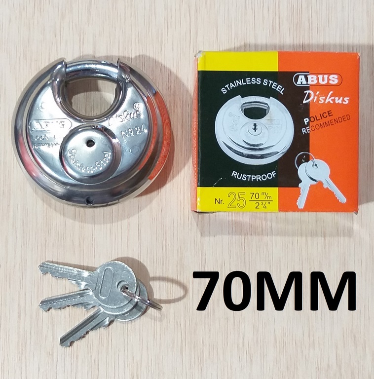 CANDADO ANTICIZALLA ABUS 70MM REDONDO ACERO INOX 70M