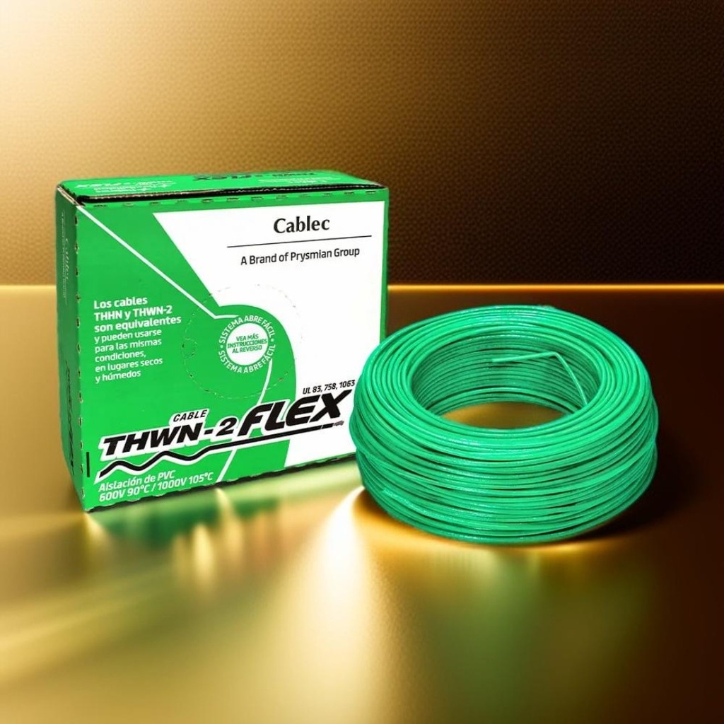 CABLE FLEX 10 POLYFILM GENERAL AWG THHN ROLLO (100MT)