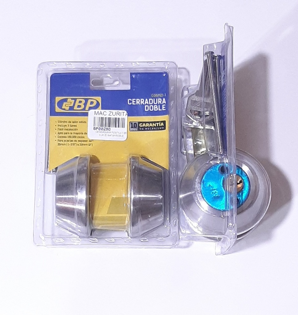 CERRADURA PESTILLO BP LLAVE LLAVE SATIN DOBLE