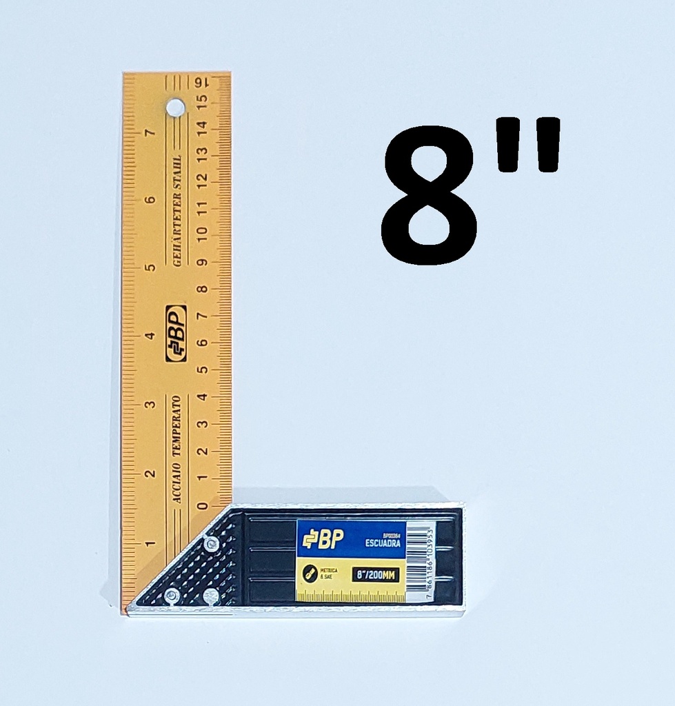 ESCUADRA 08 BP 200MM M/ALUMINIO