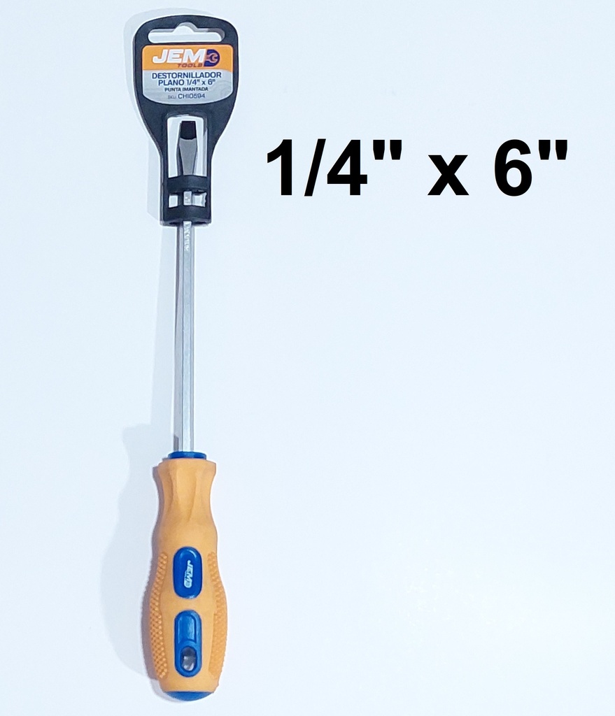 DESTORNILLADOR PLANO 1/4 X 6 JEM IMANTADO CROMO VANADIUM