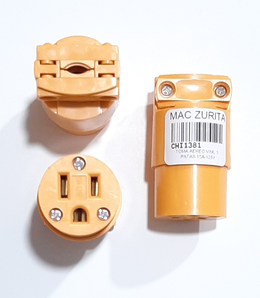 TOMA AEREO VINIL 3 PATAS 15A-125V JEM/PROTOOLS