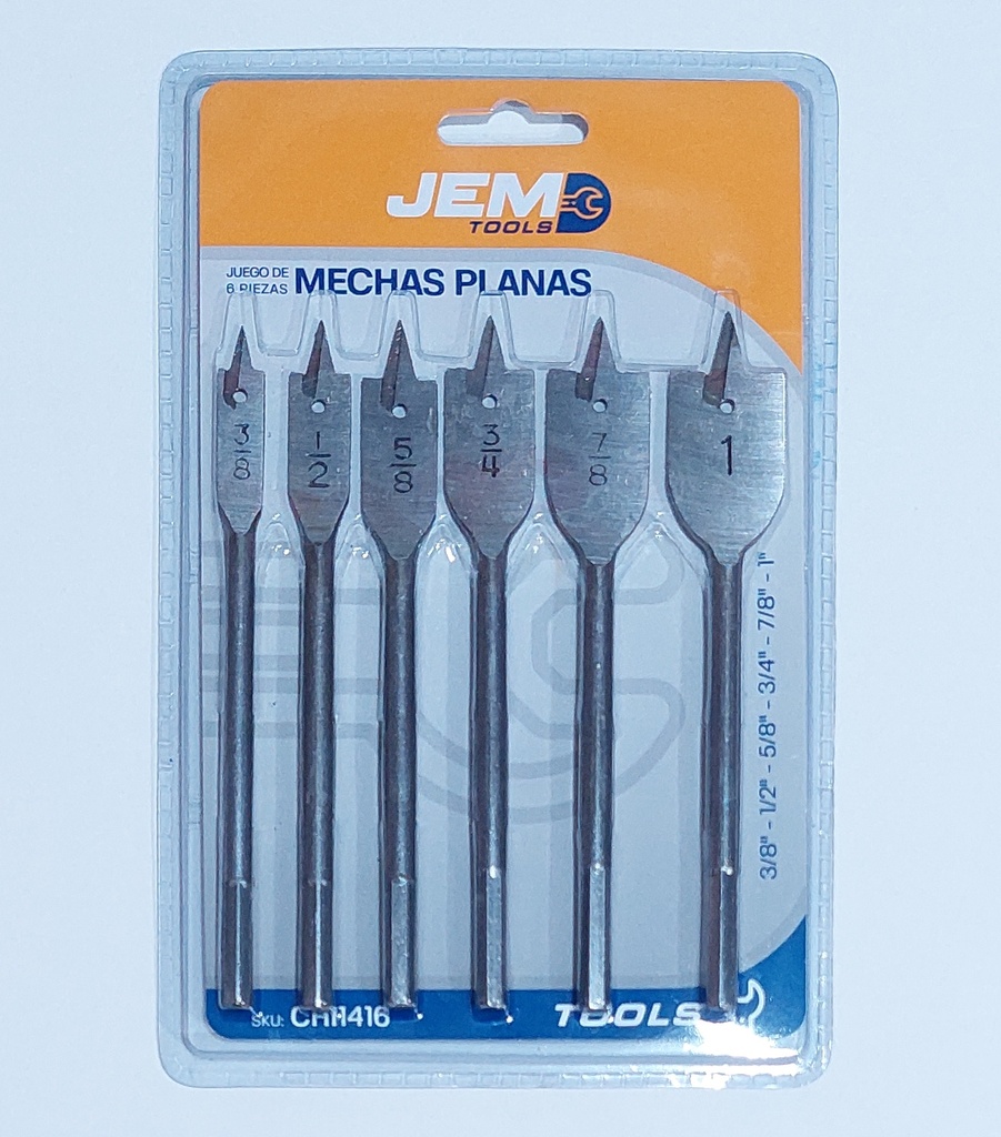 JGO BROCA PALETA 6 PZS JEM 3/8 - 1´´