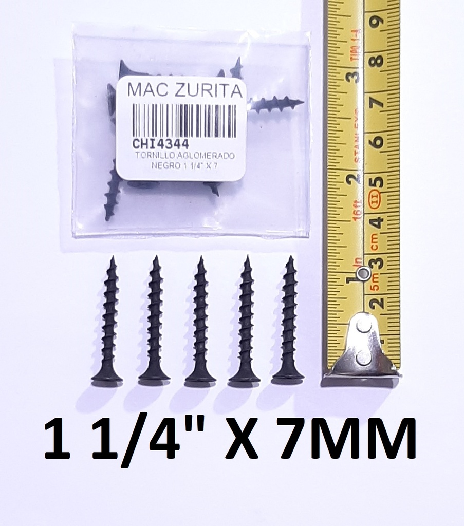 TORN.AGLOM. 1.25 X 7 NEGRO 1 1/4 X 7