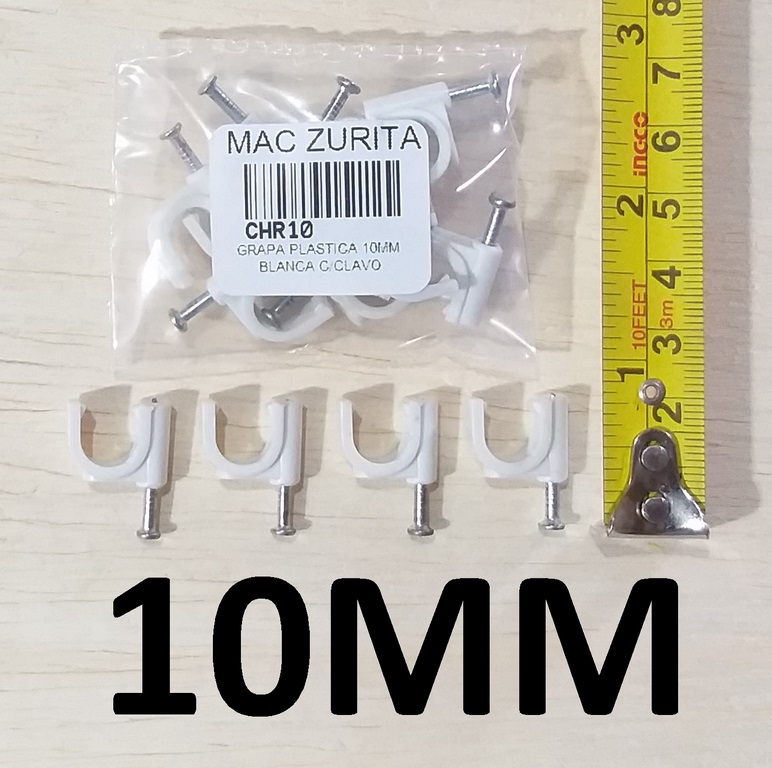 GRAPA PLASTICA 10MM C/CLAVO