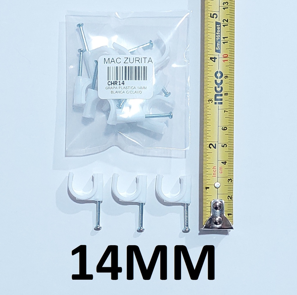 GRAPA PLASTICA 14MM C/CLAVO