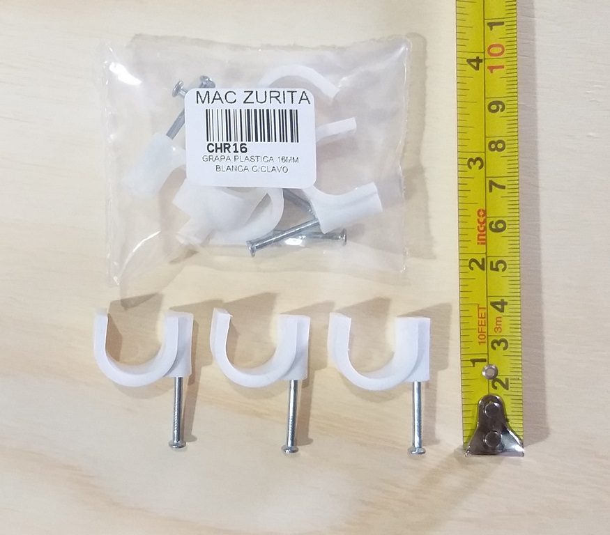 GRAPA PLASTICA 16MM C/CLAVO