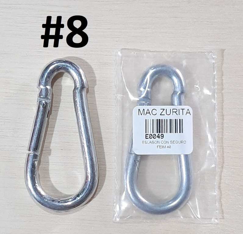 MOSQUETON CON SEGURO # 8 FEIM