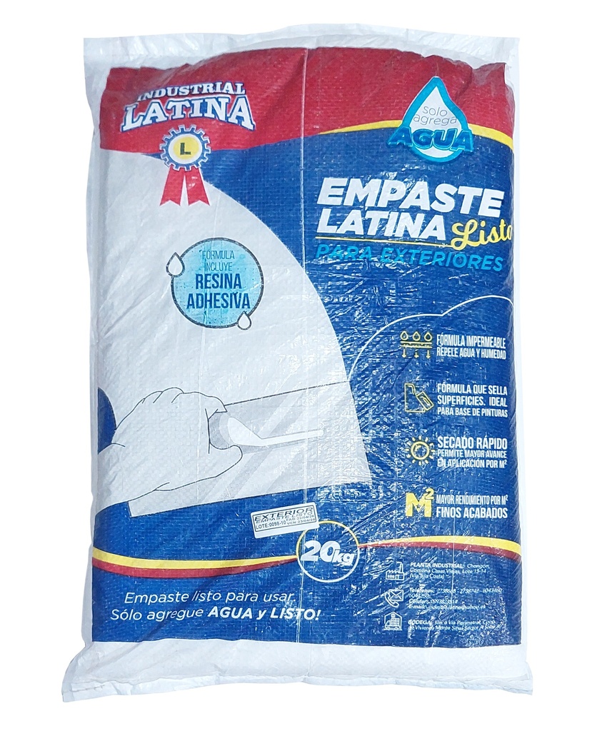 EMPASTE EXTERIOR LATINA 20KG (MONOCOMPONENTE)