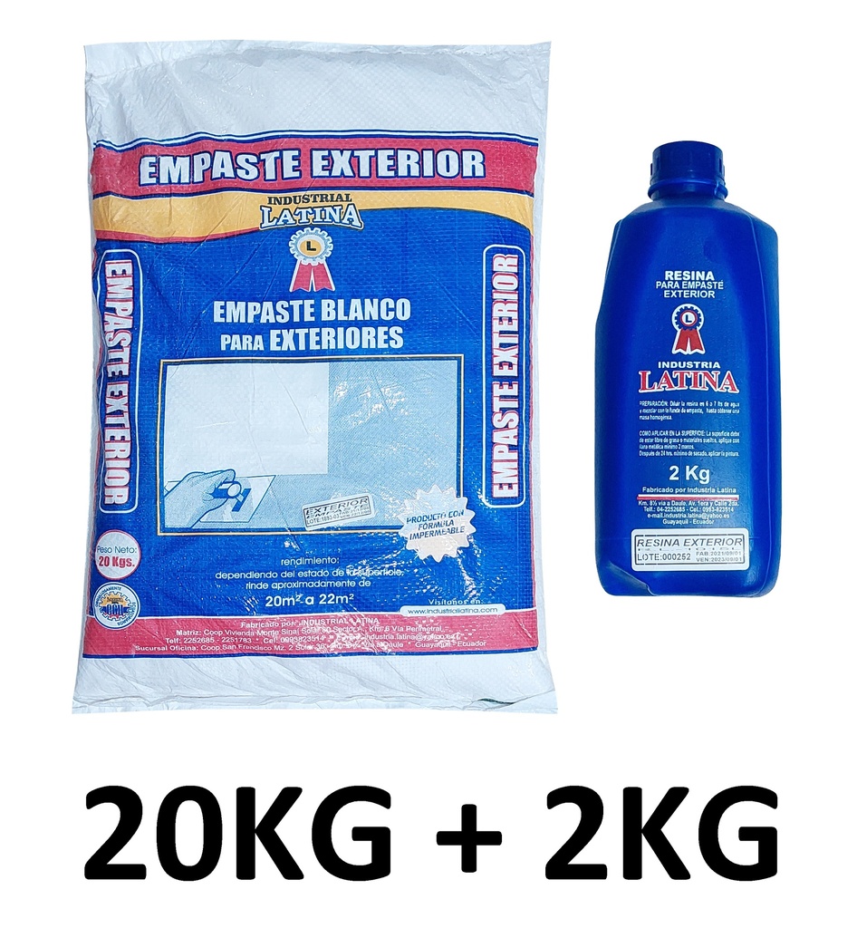 EMPASTE EXTERIOR LATINA 20KG C/RESINA