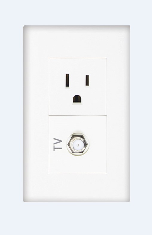 JACK TELEFONO RJ14 + COAXIAL BLANCO AQUA