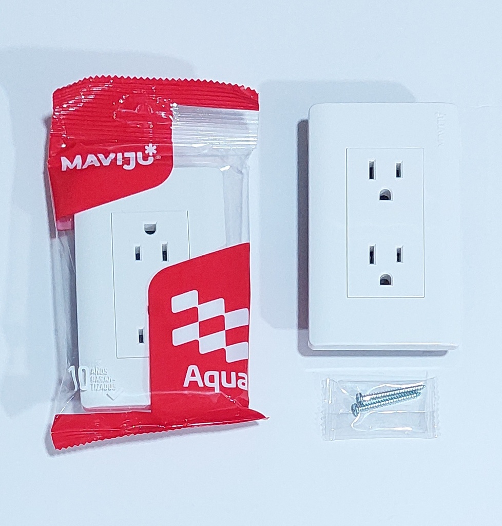 TOMA DOBLE POLARIZADO 15A 125/250V MARFIL AQUA