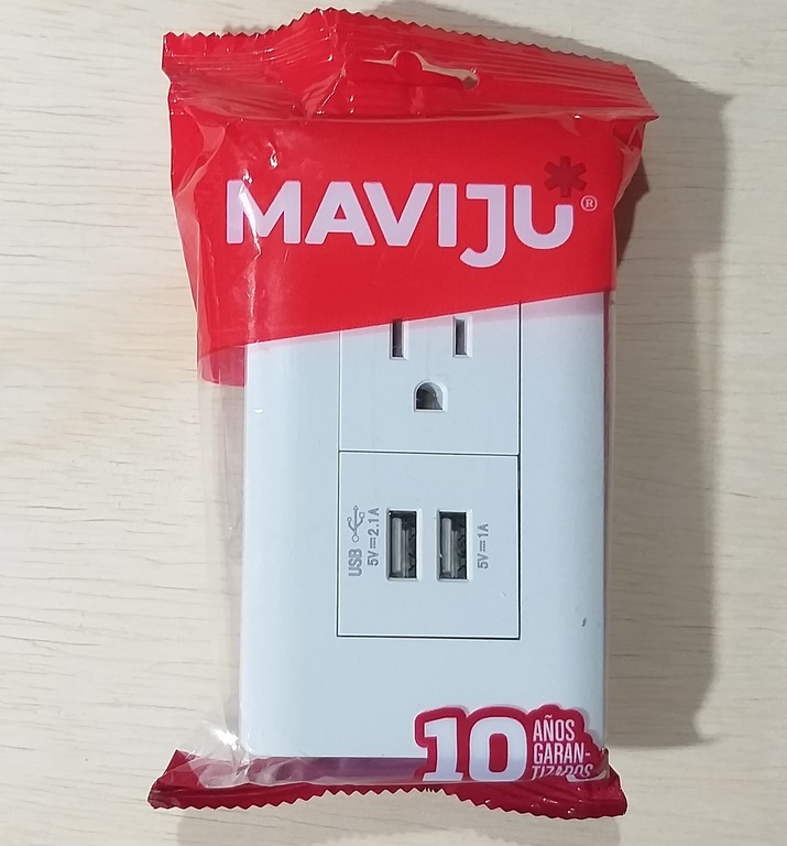 TOMA + USB MAVIJU BLANCO