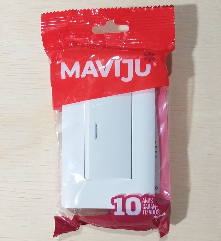 INTERRUPTOR SIMPLE 10A 125/250V BLANCO AQ MAVIJU