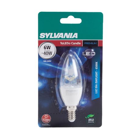 FOCO VELA LED SYLVANIA 6W E12 2700K