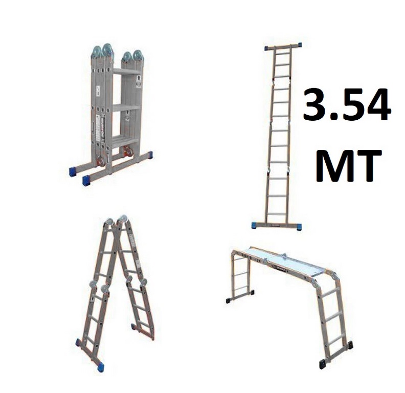 ESCALERA MULTIP. GATO 12 PELDAÑOS 3.54M INCLUYE 2 PLATAFORMAS CAPIDAD 150 KG