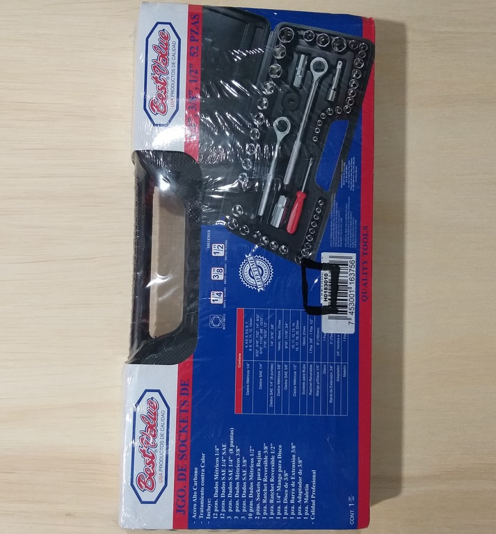 JGO DADOS 52 PCS MIXTO 1/4-3/8 Y 1/2 MM B VALU