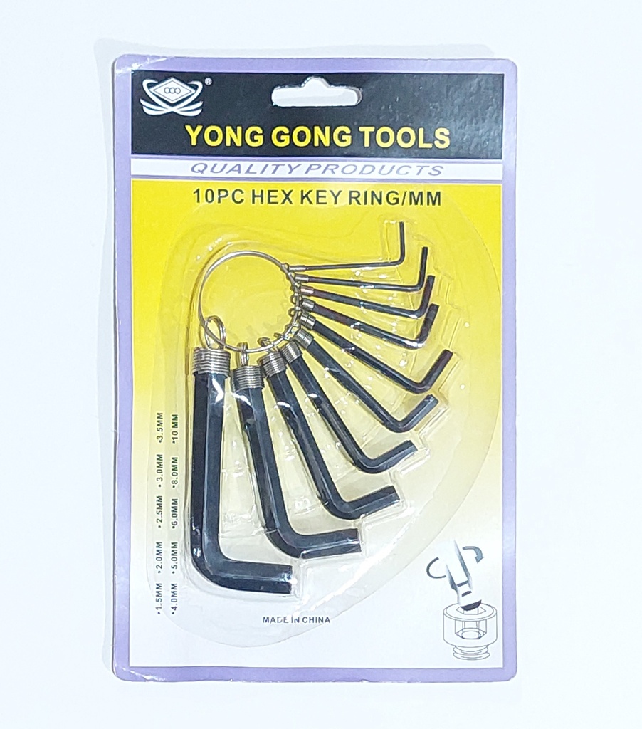 JGO LLAVE HEXAGONALES 1.5-10 IMP 10PCS T/LLAVERO