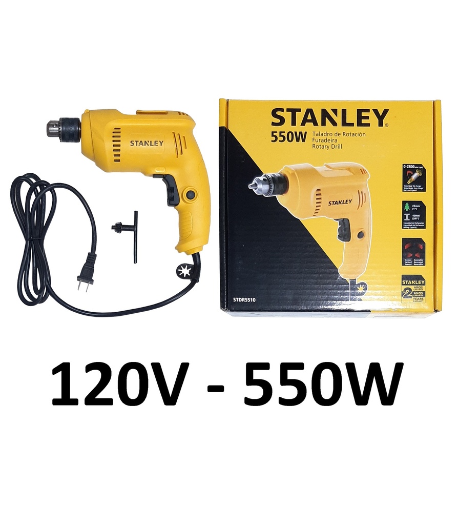 TALADRO STANLEY 3/8 550W STDR5510 SOLO ATORNILLADOR