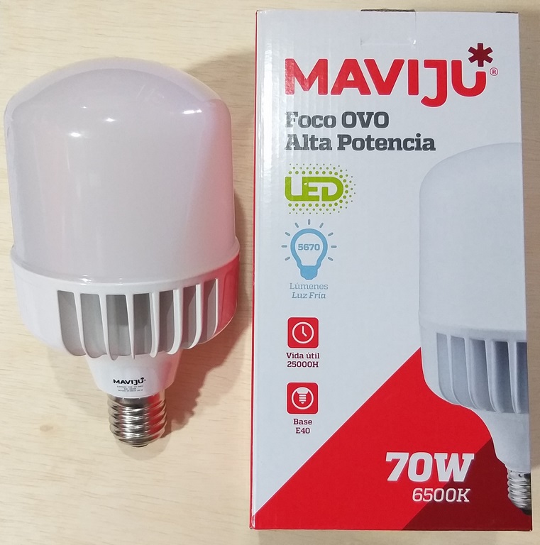 FOCO LED MAVIJU 70W E40 6500K LUZ BLANCA 5670LM