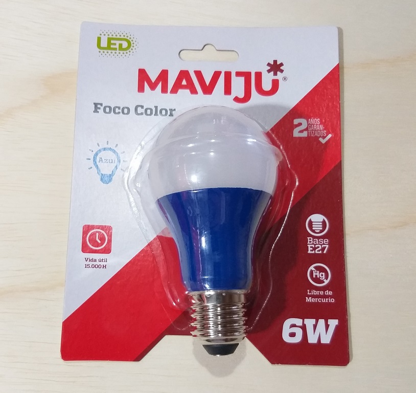 FOCO LED MAVIJU 6W AZUL E27