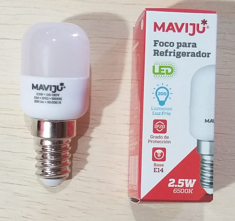 FOCO P/NEVERA MAVIJU E14 2.5W 6500K IP20