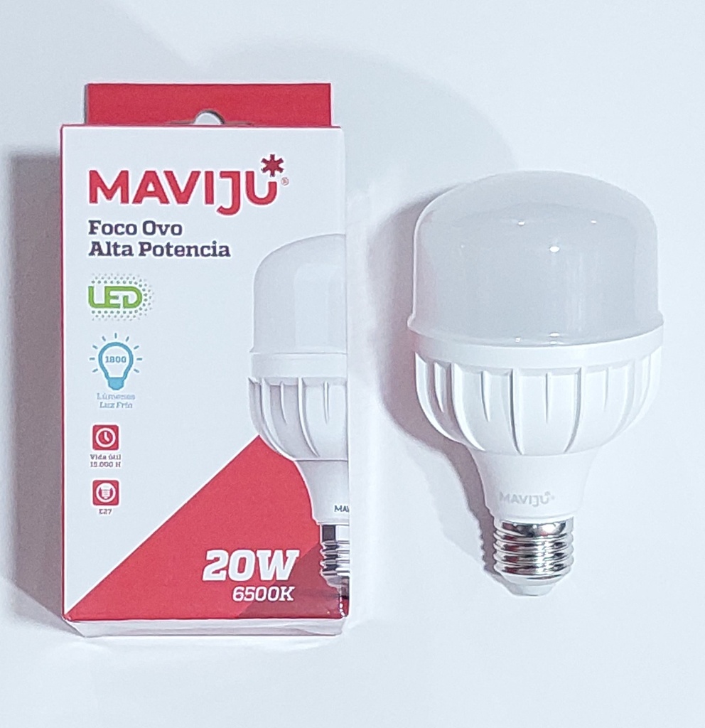 FOCO LED MAVIJU 20W 110/220V E27 6500K T/GLOBO