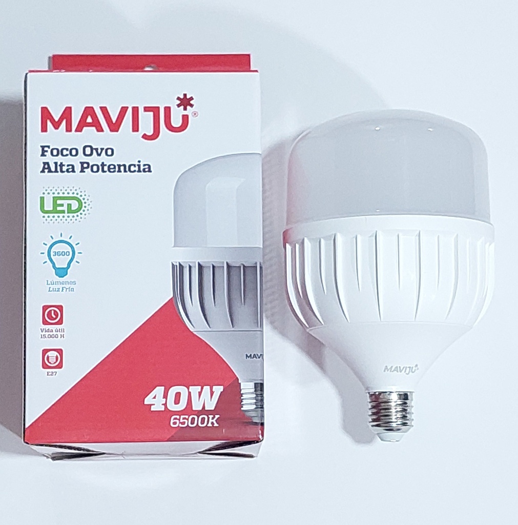 FOCO LED MAVIJU 40W T/GLOBO E27 6500K