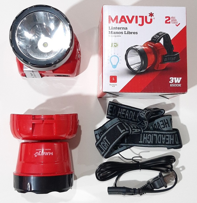 LINTERNA LED CABECERA 1L RECARGABLE KN-5031