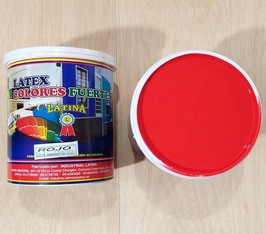 LATINA LATEX ROJO COLOR FUERTE GALON