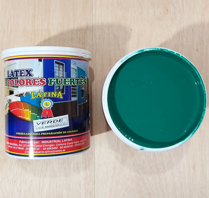 LATINA LATEX VERDE COLOR FUERTE GALON