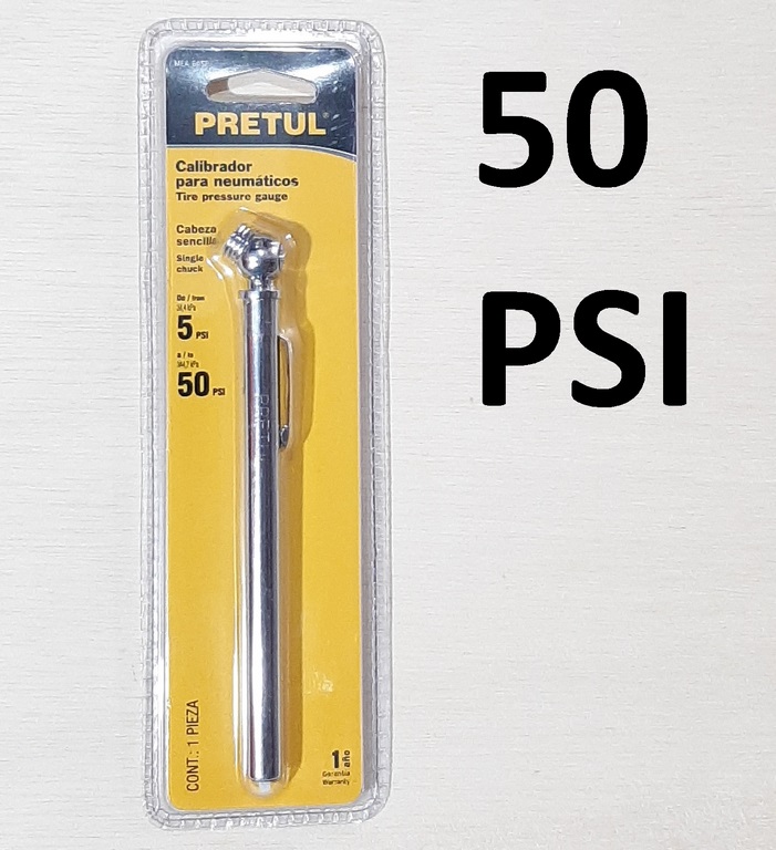 MEDIDOR DE PRESION DE AIRE PRETUL 50PSI