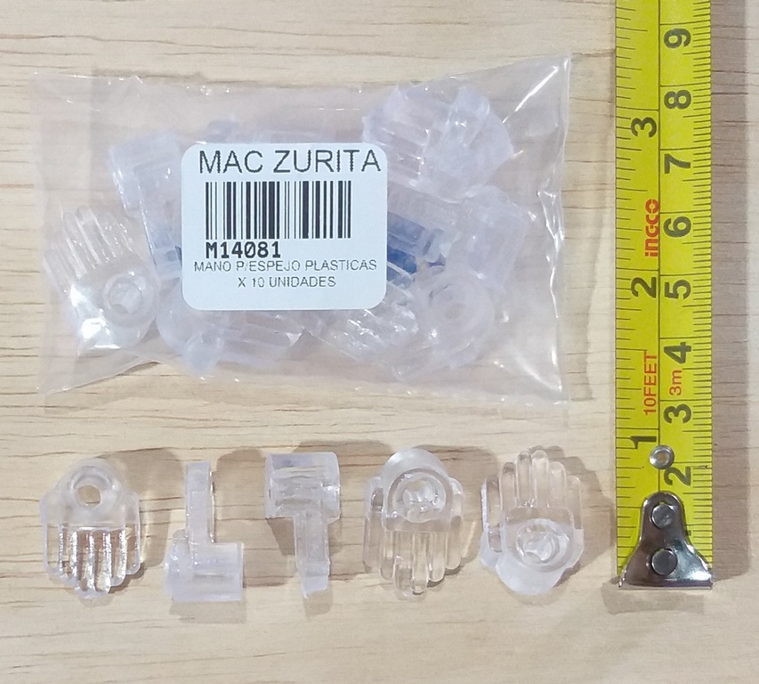 MANO P/ESPEJO PLASTICAS X 10 UNID