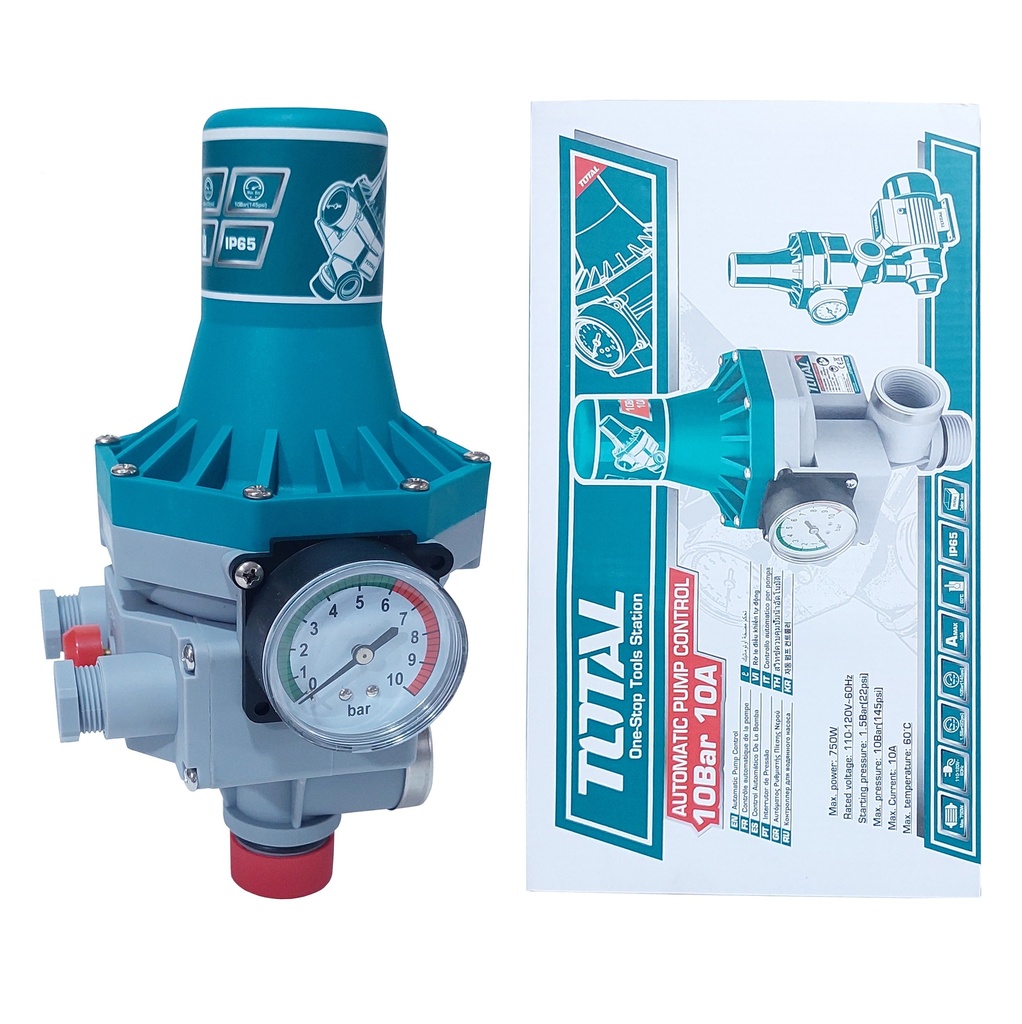 REGULADOR CONTROL DE PRESION DE AGUA TOTAL PRESOSTATO C/MANOMETRO