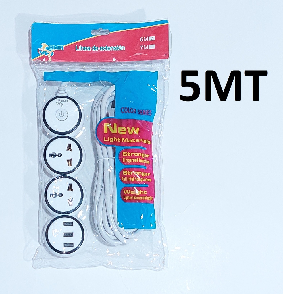 EXTENSION 5MT AMA ORUGA BLANCA C/USB