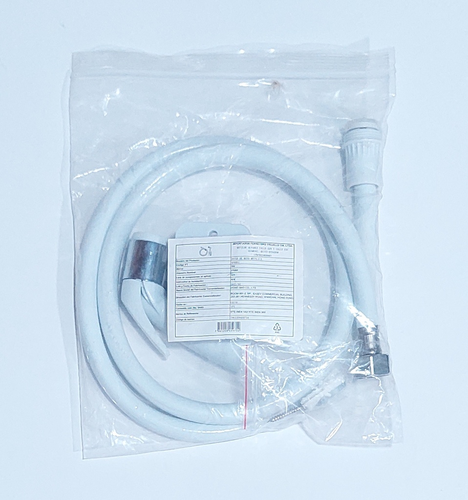 DUCHA TELEFONO 1.3M PVC C/MANG. COMANDO