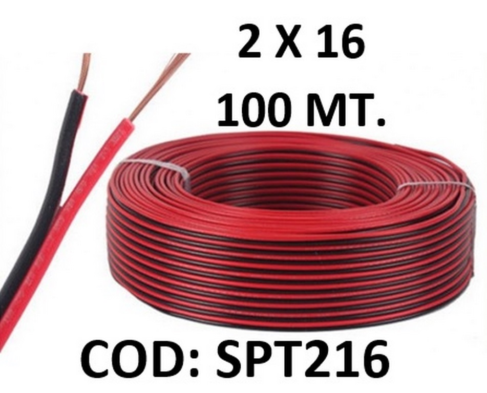 CABLE PARLANTE 2X16 MET.ROJO/NEGRO