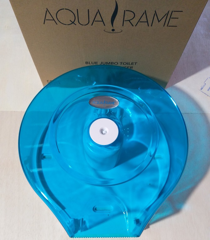 DISPENSADOR DE PAPEL HIGIENICO JUMBO CELESTE TRANSPARENTE