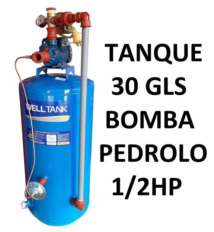 TANQUE PRESION 30 GAL C/BOMBA PEDROLLO