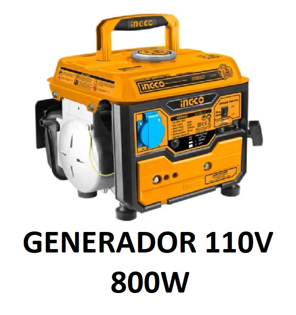GENERADOR A GASOLINA ELECTRICO 110V 8.3A 0.8KVA 12V INGCO