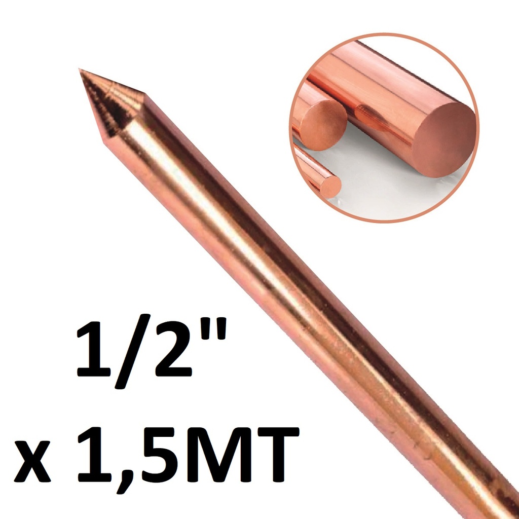 VARILLA COBRE 1/2X1.50MT C/GRILLETE