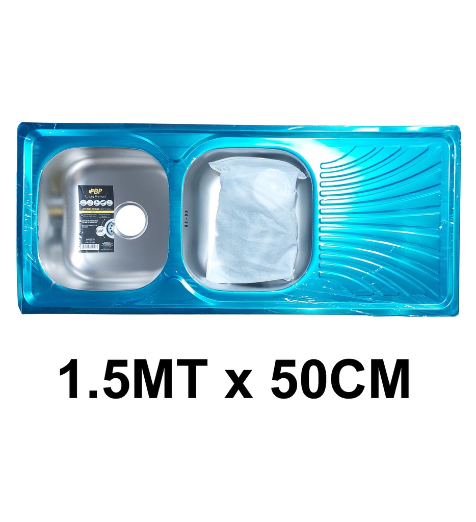 FREGADERO 2 POZOS BP CON ACCESORIOS 120X50X165 CONFORT PRO 6