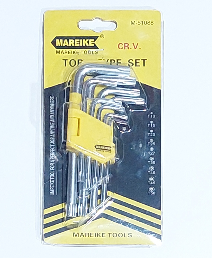 JGO LLAVES TORX CORTO 9PCS T10-T50