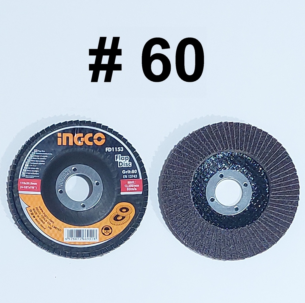 PLATO PULIDOR INGCO 4 1/2 115X22MM # 60 FLAP
